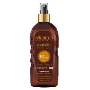 Alldermo Bronzlaştırıcı Sprey Güneş Yağı SPF15 Sprey 200 ml - Alldermo