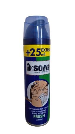 B Soap Kremli Tıraş Köpüğü Fresh 225ml - 1