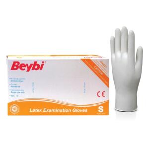 Beybi S Küçük Pudralı Lateks Muayene Eldiveni 100lü - Beybi