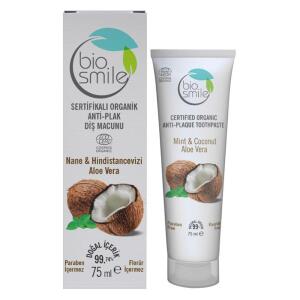 Bio Smile Nane&Coconut&Aloe Vera Diş Macunu 75ml Anti Plak Organik Sertifikalı - Bio Smile