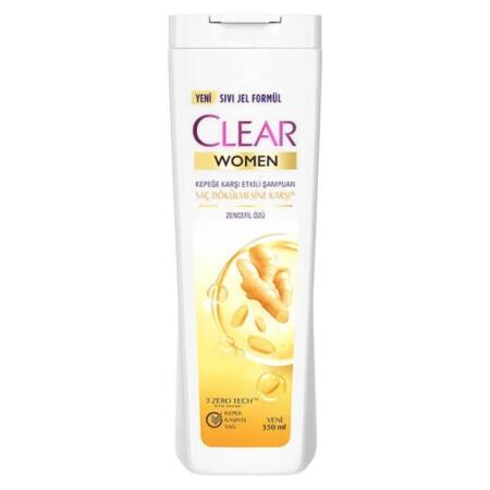 Clear Women Kepeğe Karşı Etkili Şampuan Saç Dökülmesine Karşı Zencefil Özü 350 ml - 1