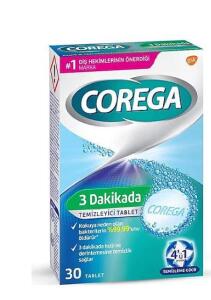 Corega 3 Dakikada Diş Protez Temizleyici 30 Tablet - Corega
