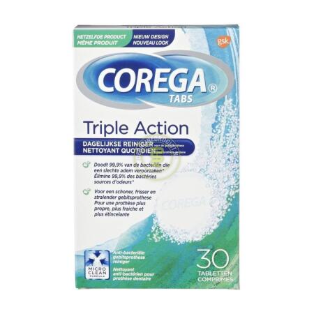 Corega Tripple Action Protez Temizleme Tableti 30 - 1
