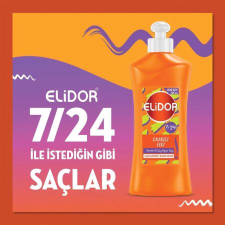 Elidor 7/24 Onarıcı Etkili Şekillendirici Bakım Kremi 300 ml Keratin&Çay Ağacı Yağı - 2