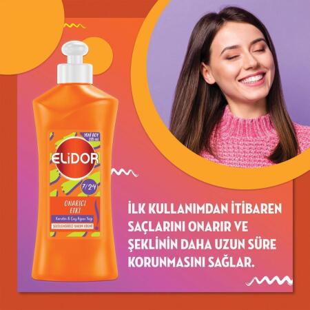 Elidor 7/24 Onarıcı Etkili Şekillendirici Bakım Kremi 300 ml Keratin&Çay Ağacı Yağı - 3