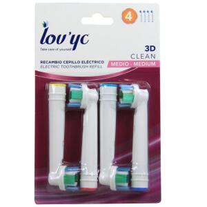 Lov'yc 3D Clean Orta 4lü Elektrikli Diş Fırçası Yedeği - Lov'yc