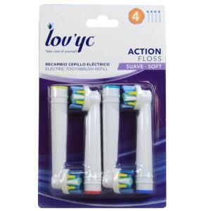Lov'yc Action Floss Yumuşak 4lü Elektrikli Diş Fırçası Yedeği - Lov'yc