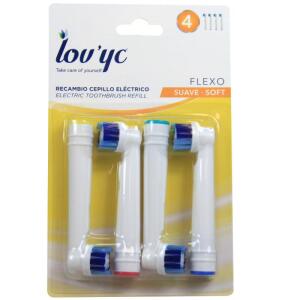 Lov'yc Flexo Yumuşak 4lü Elektrikli Diş Fırçası Yedeği - Lov'yc