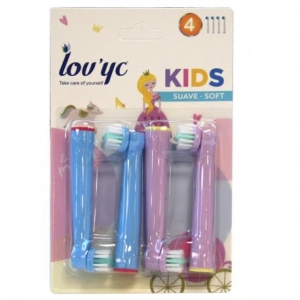 Lov'yc - Lov'yc Kids Princess Yumuşak 4lü Elektrikli Diş Fırçası Yedeği