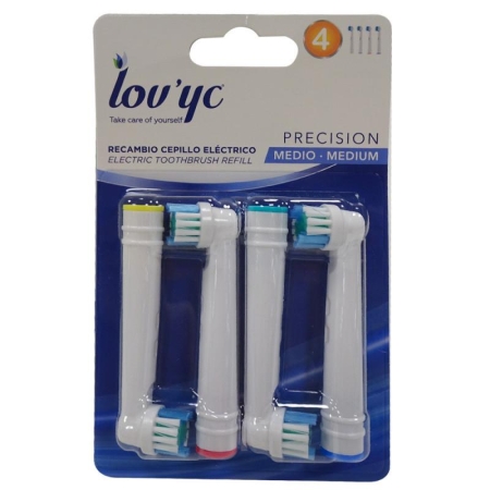 Lov'yc Precision Orta 4lü Elektrikli Diş Fırçası Yedek Başlık