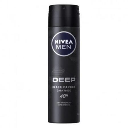 Nivea Deo Men Deep Black Carbon Darkwood 150 ml 48H - 1