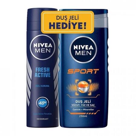 Nivea Deo Men Fresh Active 150 ml+ Sport Duş Jeli 250 ml - 1