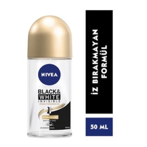 Nivea - Nivea Roll-On Women Black&White Invisible İpeksi Pürüzsüzlük 50 ml