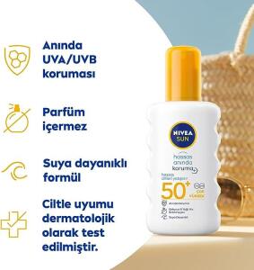 Nivea Sun Hassas Koruma Güneş Spreyi SPF50+ 200 ml - 3