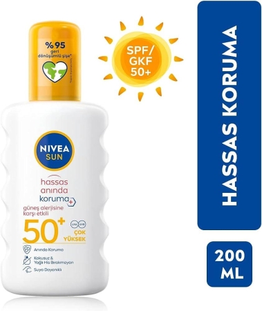 Nivea Sun Hassas Koruma SPF50+ 200 ml Güneş Spreyi