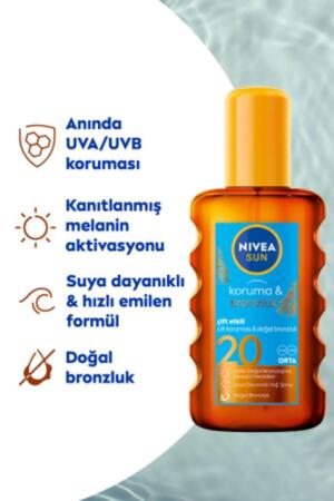Nivea Sun Koruma & Bronzluk Arttırıcı Güneş Yağı SPF20 200 ml - 6