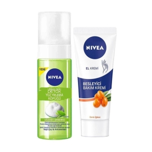 Nivea - Nivea Urban Skin Detox Yüz Yıkama Köpüğü 150 ml+Besleyici El Bakım Kremi 75 ml