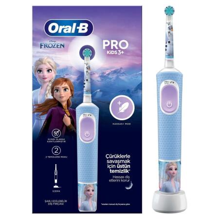 Oral-B Vitality Pro Disney Frozen 3+ Özel Seri Çocuklar İçin Şarj Edilebilir Diş Fırçası D103.413.2K - 1