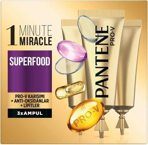 Pantene Ampul 1 Dakikada Mucize Superfood 3x15 ml - 2