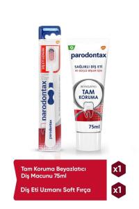 Parodontax Beyazlatıcı Tam Koruma Diş Macunu 75 ml+Parodontax Diş Eti Uzmanı Soft Fırça Set - Parodontax