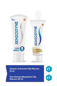 Sensodyne Onarım ve Koruma Diş Macunu 75ml + Tam Koruma ve Beyazlatıcı 50ml - Sensodyne