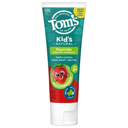 Tom's of Maine Kids Natural Florürlü Çürük Önleyici Çocuk Diş Macunu Şapşal Çilek (Silly Straberry) 144 gr - 1