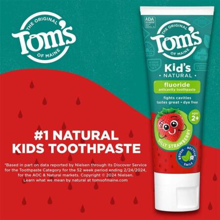 Tom's of Maine Kids Natural Florürlü Çürük Önleyici Çocuk Diş Macunu Şapşal Çilek (Silly Straberry) 144 gr - 4