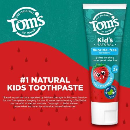 Tom's of Maine Kids Natural Florürsüz Çocuk Diş Macunu Şapşal Çilek (Silly Straberry) 144 gr - 4