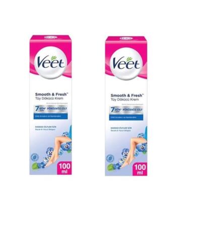 Veet Tüy Dökücü Krem Hassas Cilt 100 ml Mavi 2li Set - 1