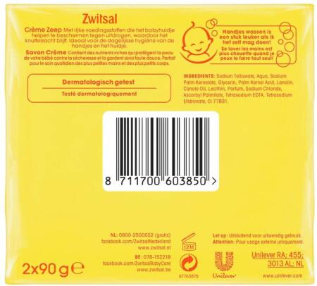 Zwitsal Bebek Krem Sabun 2x90g - 4